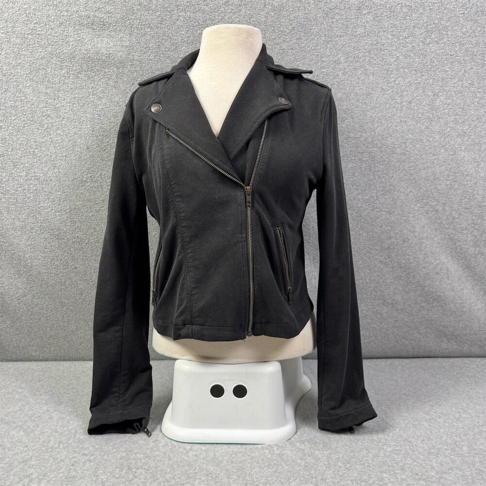 Matilda Jane Good Hart Ryman Moto Jacket Womens M Cotton Biker Asym Zip Pockets